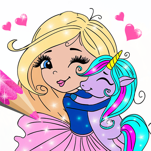 Surprise Princess Glitter Coloring Pages icon
