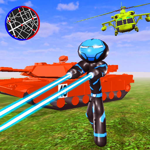 Black iron stickman hero icon