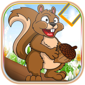 Squirrel run icon