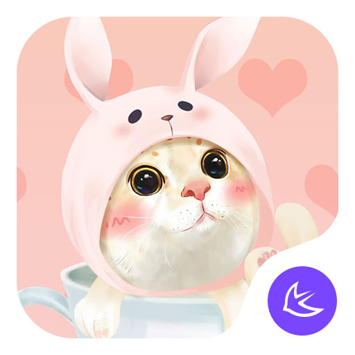 Cute Pink Kitten-APUS Launcher free fashion theme icon