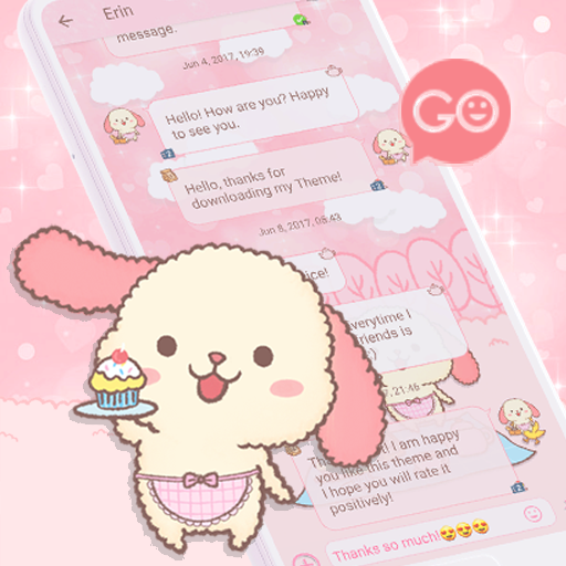 SMS Theme Rabbit Fluffy Pink icon