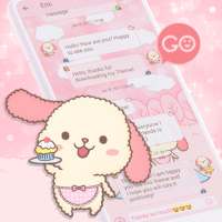 SMS Theme Rabbit Fluffy Pink on 9Apps