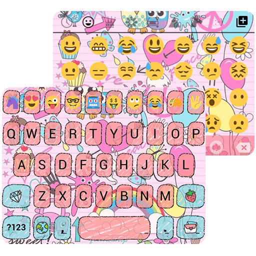 Pink Pop Emoji Keyboard Wallpaper icon