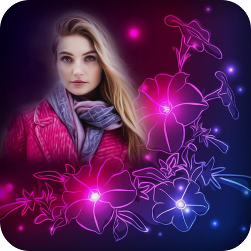 Neon Flower Overlay Effect - neon photo editor icon