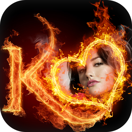 Fire Text Photo Frame icon