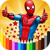 Coloring Pages For Spiderman Superhero icon