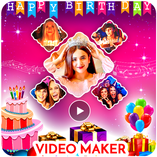 Happy Birthday Status with birthday song icon