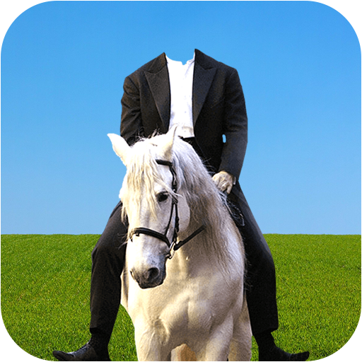 Horse With Man Photo Suit icon
