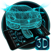 3D Neon Car Blue Theme icon