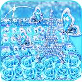 Turquoise Diamond Butterfly Keyboard Theme on 9Apps