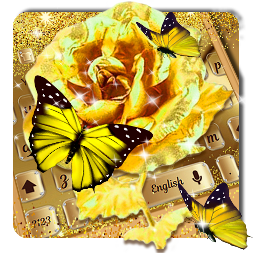 3D Golden Rose Keyboard icon