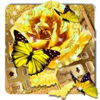 3D Golden Rose Keyboard