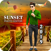 Sunset photo frame icon
