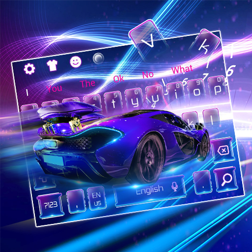Neon Shiny Sports Car Keyboard Theme icon