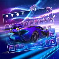 Neon Shiny Sports Car Keyboard Theme
