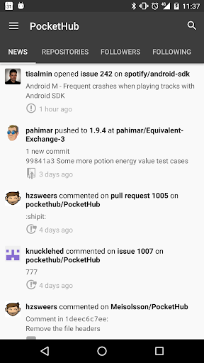 PocketHub for GitHub скриншот 2