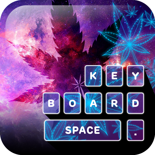 Tema Keyboard Neon Blue Weed Keren icon