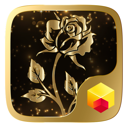 Gold Rose 3D Launcher Theme icon