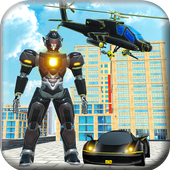 US Police Robot Transform Car War Games icon