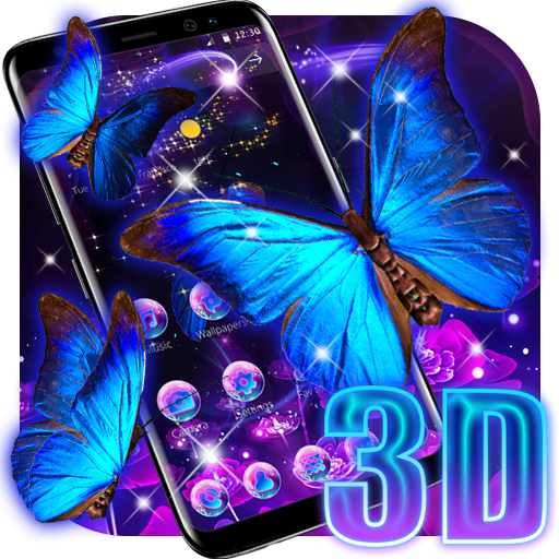 Beautiful Neon Butterfly Live Wallpaper Theme icon