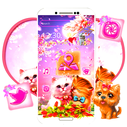 Cute Pink Cat Love Theme🐱 icon