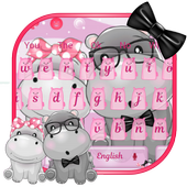 Cute Hippo Love Keyboard Theme icon