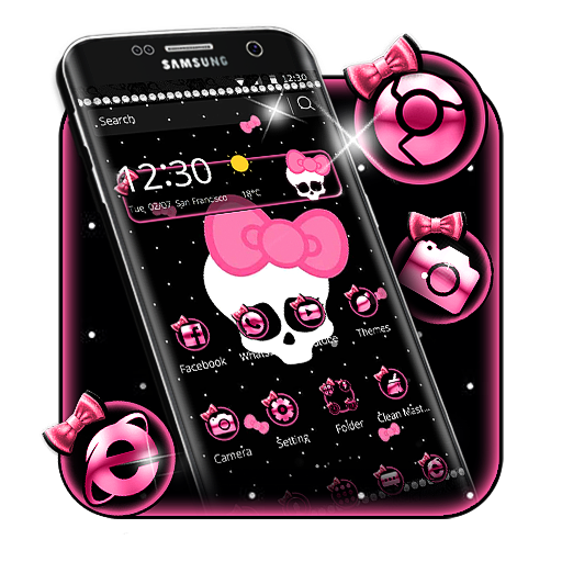Pink Cute Skull Theme icon