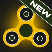 Fidget spinner neon glow spin icon