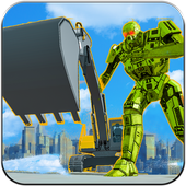 Heavy Excavator-Robot Transformation Construction icon