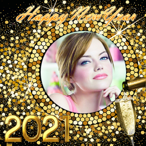 New year photo frame 2021 icon
