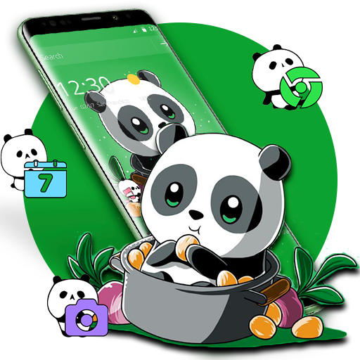 Cute Anime Green Panda Theme icon