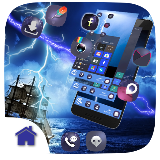 3D Blue Thunder Theme icon