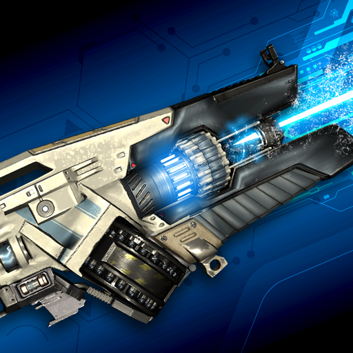 Sci-fi automatic laser weapons simulator icon