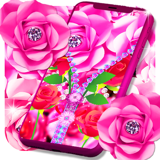 Zipper diamond flower locker icon