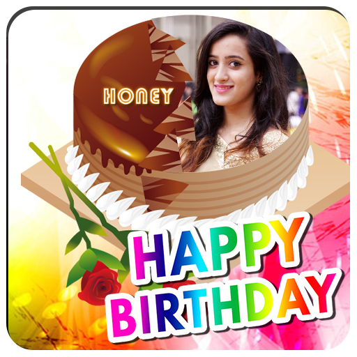 Birthday Photo Maker with Name and Photo on Cake icon