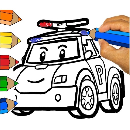 RobotCar Robot Police Paint and Learn Colors icon