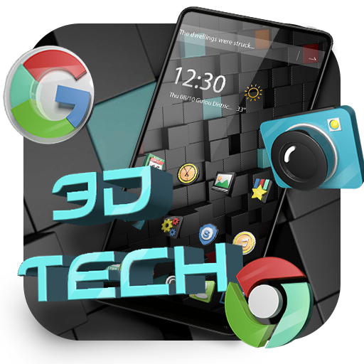 3D tech icon business theme icon