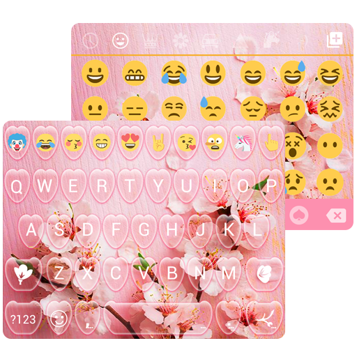 Pink Spring Emoji Keyboard Live Wallpaper icon