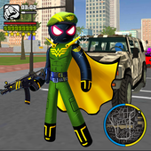 Super Army Stickman Rope Hero Vice Town Crime icon