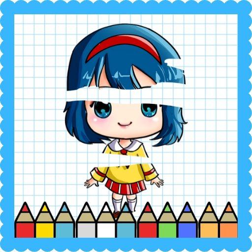 Draw cute dolls icon