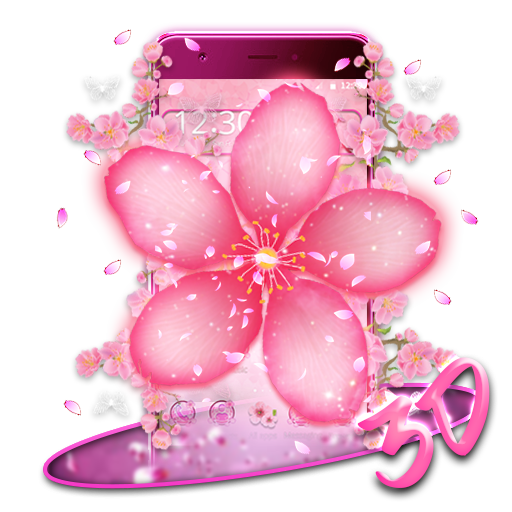 3D Pink Sakura Love Theme icon