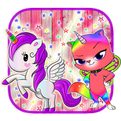 Unicorn Cat Cartoon icon