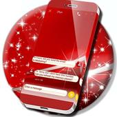 Hot Red Abstract SMS Theme icon