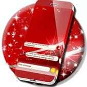 Hot Red Abstract SMS Theme