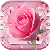 Pink Rose Water Drop Keyboard icon
