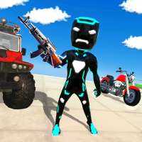 Vegas Neon Iron Stickman Rope Hero Crime Simulator