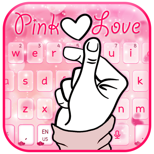 Beautiful Pink Love Heart Keyboard Theme icon