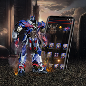 3D Blue Metal Robot Hero Theme icon