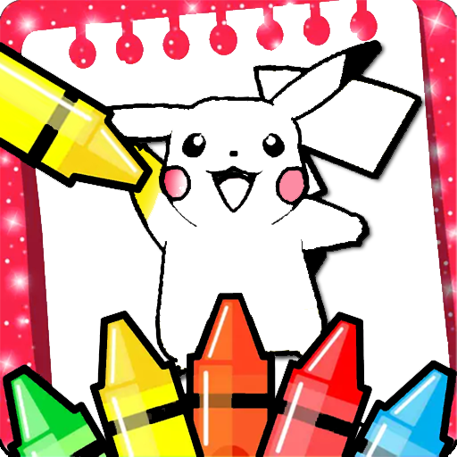 poke coloring pika cartoon game icon