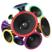 up rising volume booster and M4A music player icon